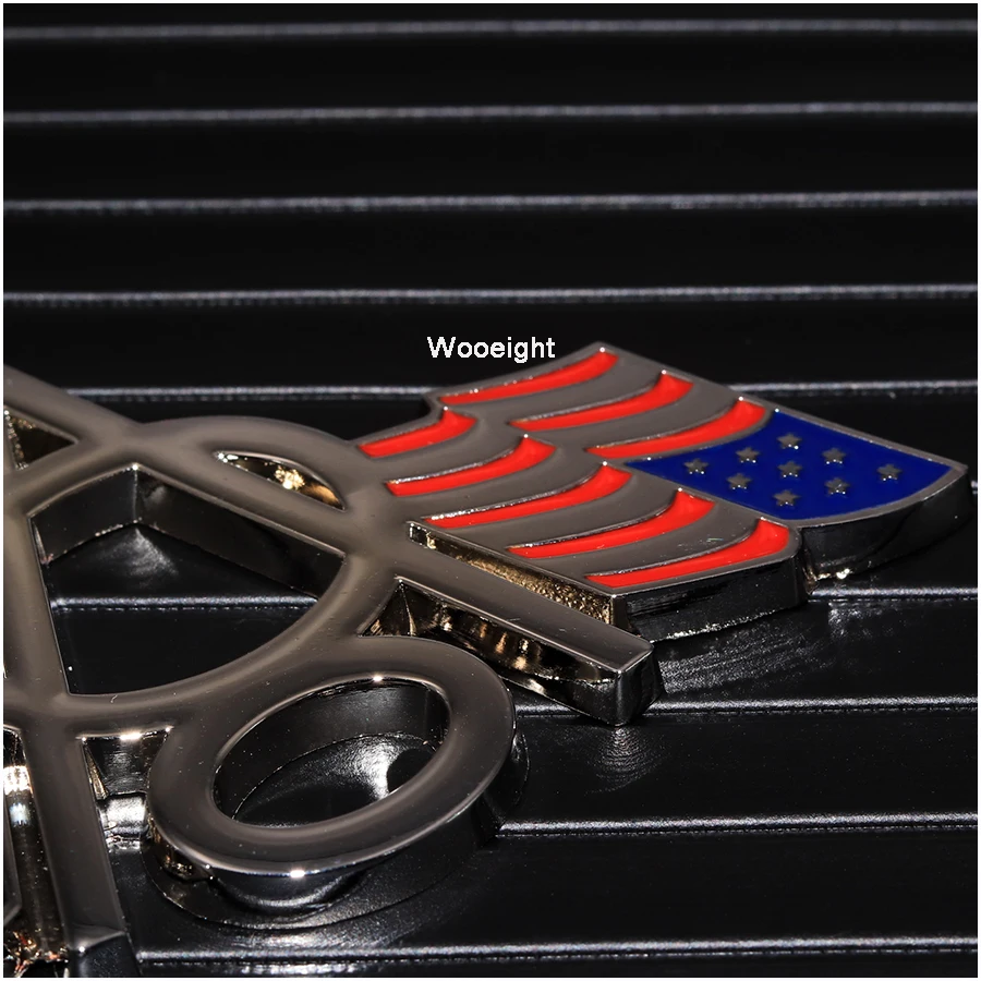 Wooeight 3D Metal V8 Emblem Badge American Flag Car Sticker Fender Tailgate Styling For Ford Chevrolet Keychain Trunk Key Ring  (3)