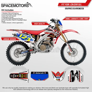 

MotoSpace Customized Team Graphics Backgrounds Decals 3M Custom Stickers For Honda CRF250X 04-07 08-19 CRF450X 05-07 08-18 126