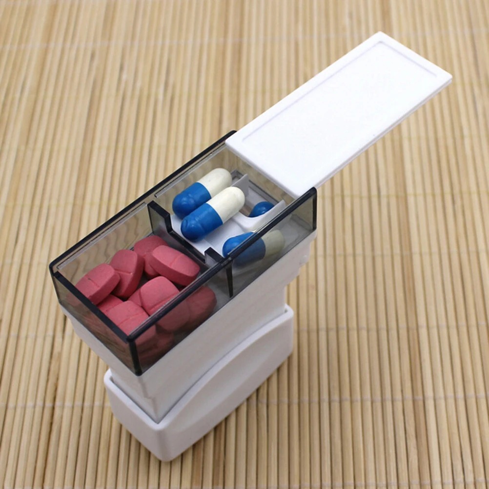 

1PCS Hot Sale Tablet Pill Medicine Crusher Grinder Grind Splitter Cutter Safe Organize Box Home Travel Use Wholesale