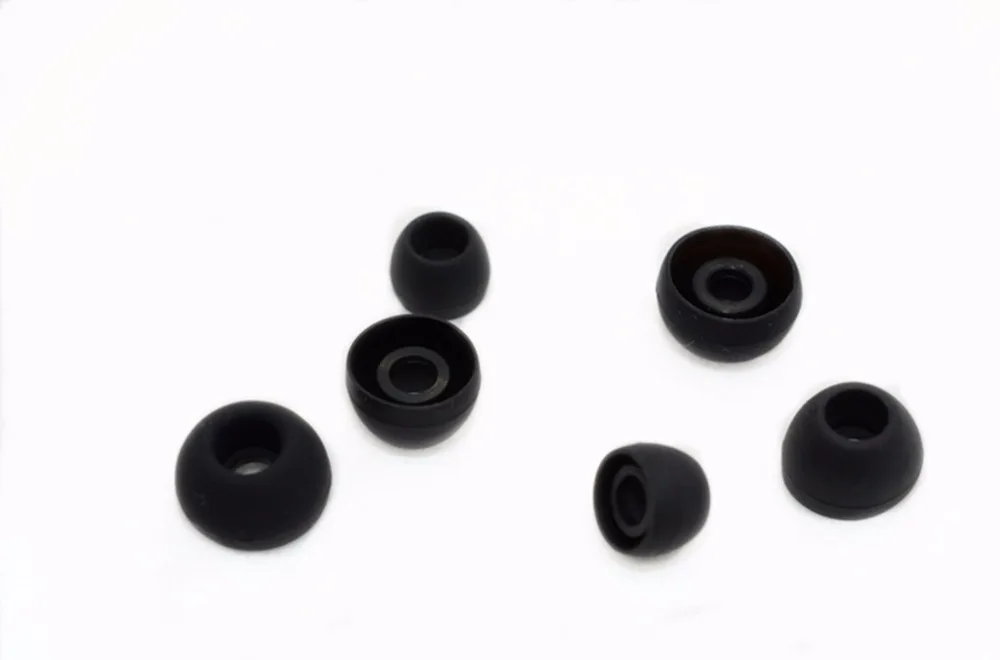 3 Pairs Black Silicone Replacement Eartips Earbuds Ear Tips Buds Cover