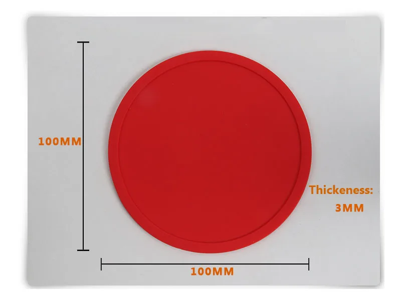 10CM Round Silicone Coaster Creative Simple Candy Colors Placemats Waterproof Non-slip Insulated Tea Coffee Coaster Table Mat    (20)