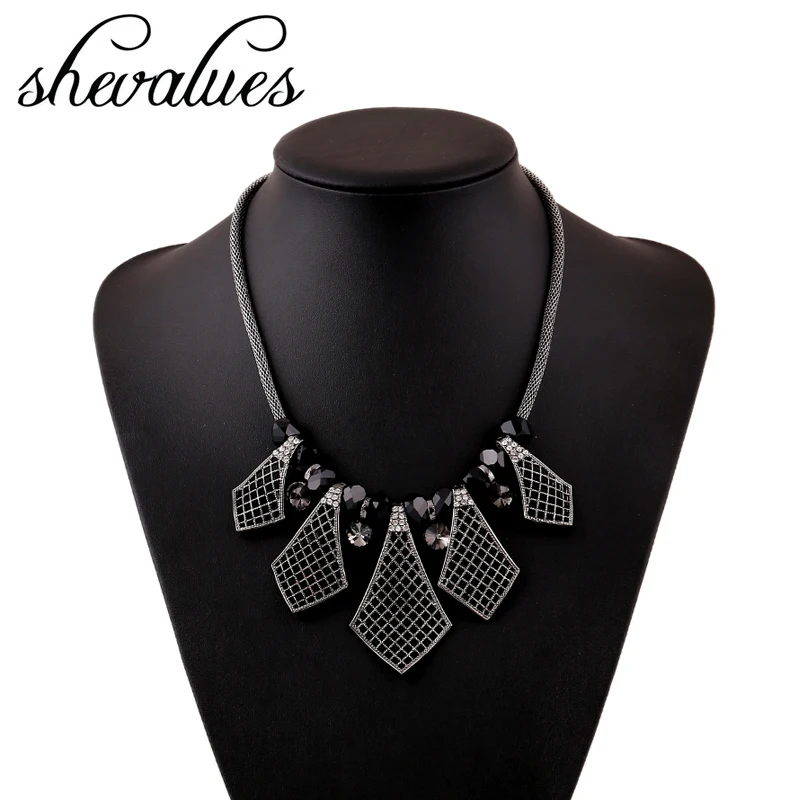 Shevalues font b Women s b font Exaggerated Grid font b Pendant b font Mesh Chain