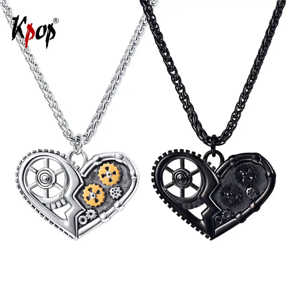 Steampunk heartHeart necklaceSilver heart pendant