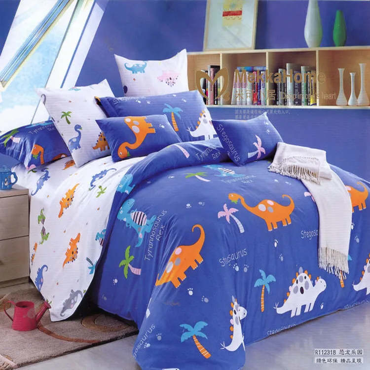 blue dinosaur bedding