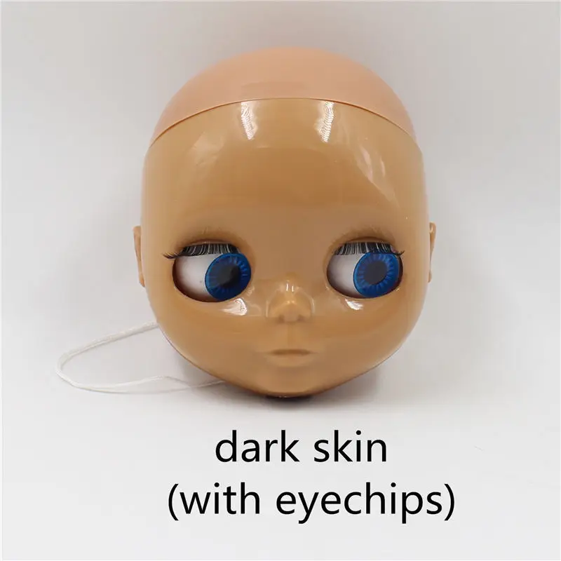 Кукла blyth лысый голова без волос для пользовательского лица DIY кукла, кожа головы свободная, она не собрана - Цвет: dark