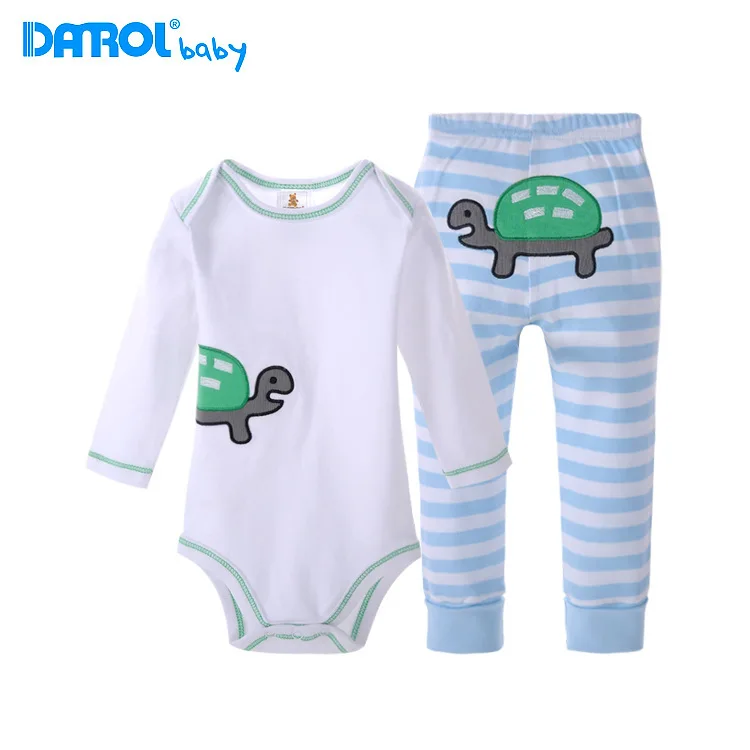 

1 Set Tortoise Baby Bodysuits + Pants Set DANROL Baby Girls Boys Clothing Long Sleeved Cotton PP Pants Underwear 3~24 Months V20