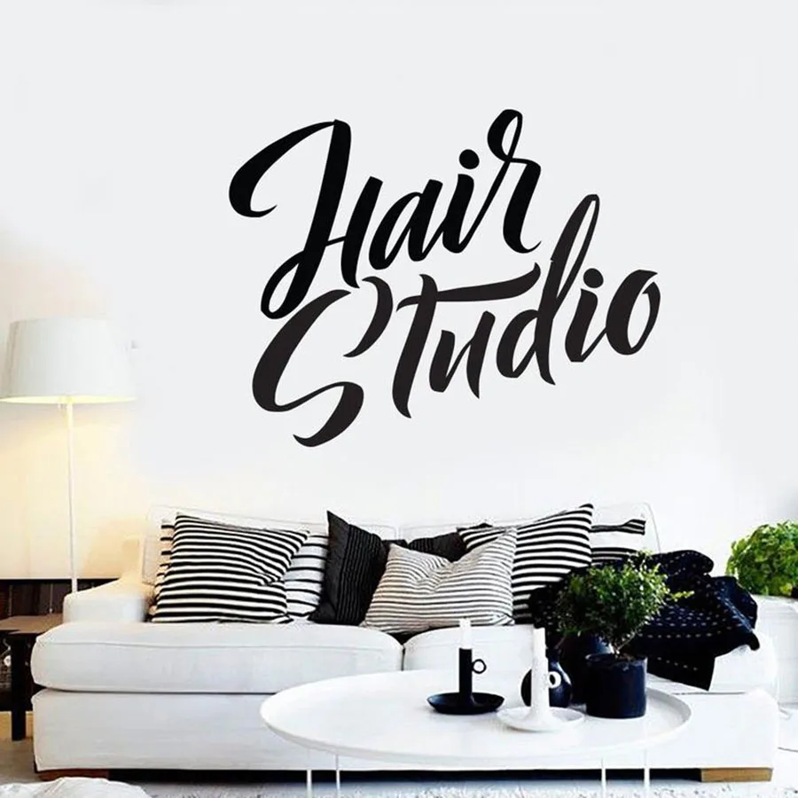 Hair Studio Wall Decals Beauty Salon Manicure Art Mural Vinyl Stickers Fashion Woman Window Glass Word Decor S242 | Дом и сад