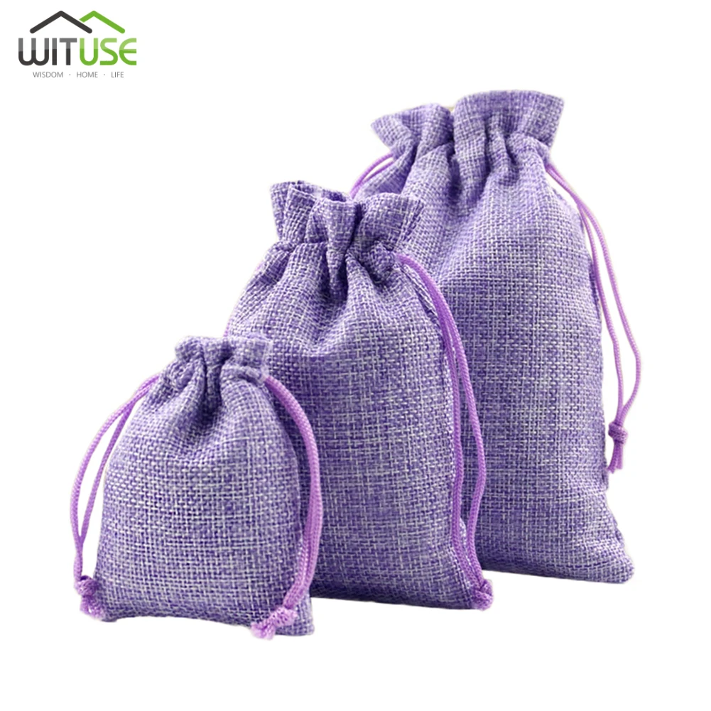 

7x9cm 10 x 14cm 13x18cm Linen Drawstring Bag Flower Plant Coffee Gift Candy Packaging Bags Women Travel Pouch Storage Coin Purse