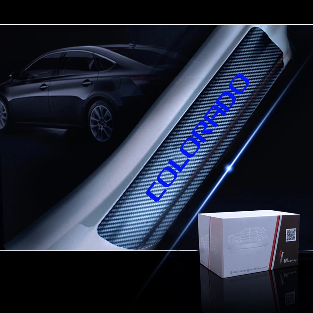 Автомобильный протектор порога для Chevrolet Colorado порога двери пластина порога двери Накладка на задний бампер углеродного волокна 4 шт