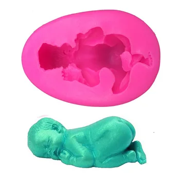 cooking tools Sleeping Baby Silicone Fondant Paste Mold Cake Decorating Polymer Clay Resin Candy Fimo Super F0159