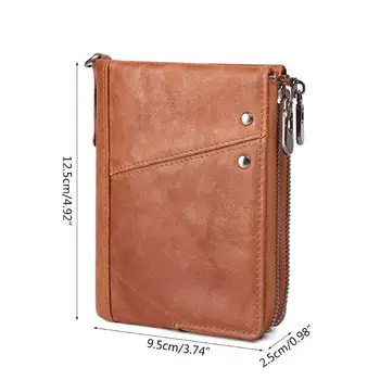 

THINKTHENDO Vintage Men's Genuine Leather RFID Wallet ID Money Credit Card Holder Money Pocket Male Luxury Bags Designer Wallets