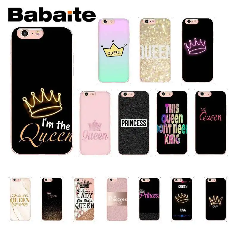 

Babaite Love Queen and princess Prints Soft Phone Case Cover for iPhone 8 7 6 6S 6Plus 5 5S SE XR X XS MAX 10 11 11pro 11promax