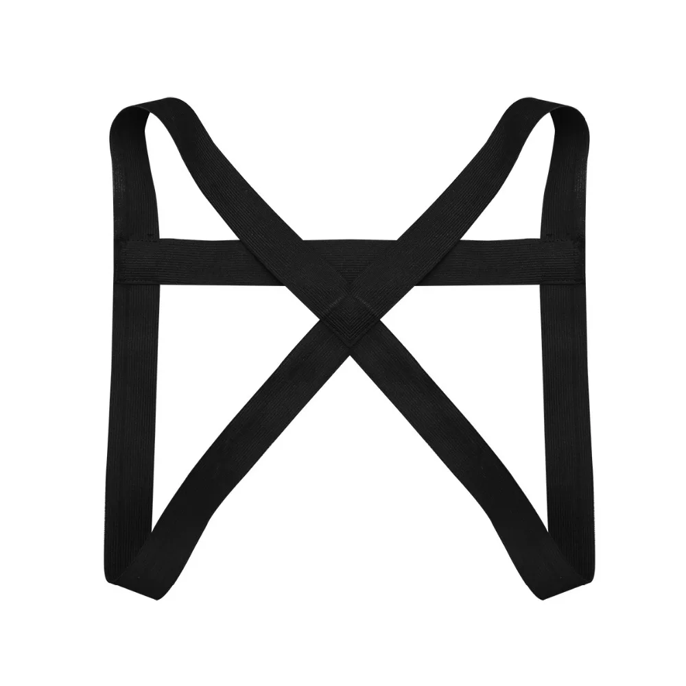 Сексуальные взрослые мужские нейлоновые x-образные эластичные Двойные Плечи нагрудный ремень для тела пояс для мышц костюм бандаж Клубная одежда для косплея Вечерние
