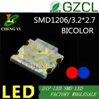 200ピースレッド&ブルーバイカラー1206 smd ledダイオード3.2*2.7ミリメートルチップled r2.0-2.2v B3.0-3.5