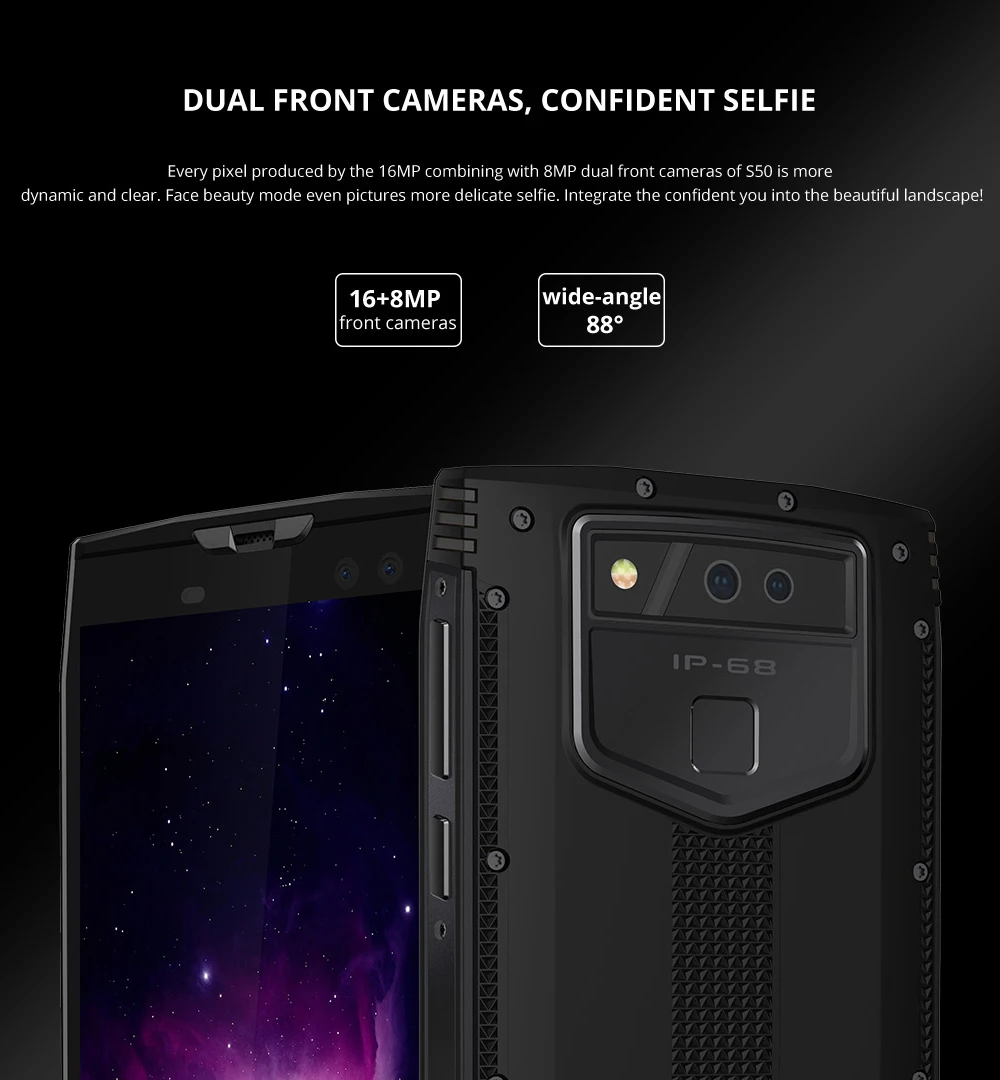 DOOGEE S50 5 7 &quot18:9 полный Экран MTK6763T Octa Core 2 ГГц 16MP четыре Камера 6 ГБ Оперативная