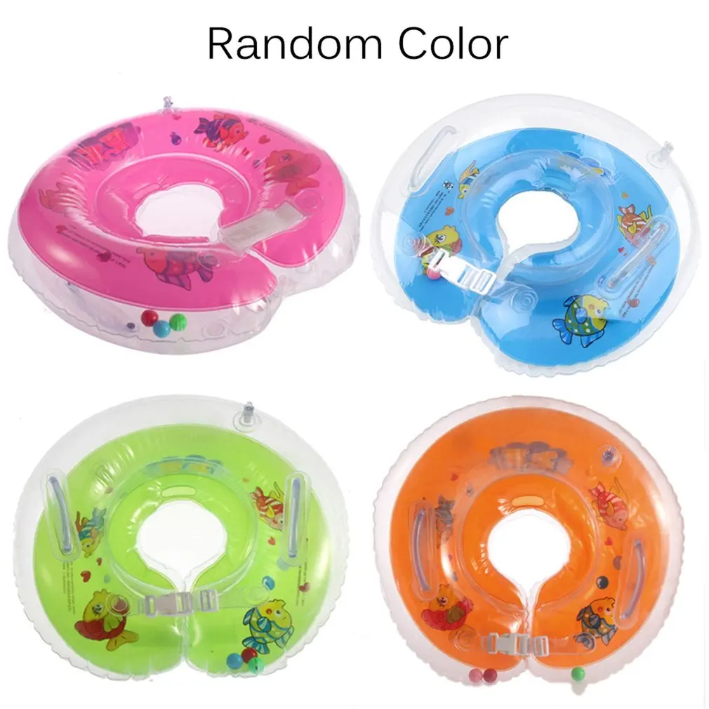 

Colorful Catoon Baby Swim Neck Ring Adjustable Baby Swimming Aids Neck Inflatable Tube Infant Float Safety Ring