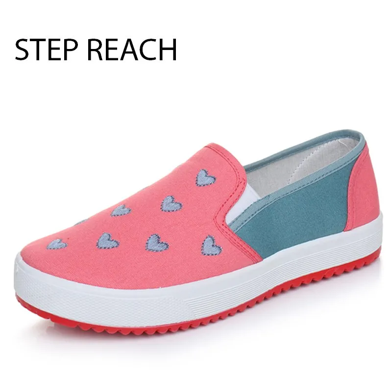 

STEPREACH Brand shoes woman canvas Comfortable Breathable Flat Casual Shoes slip on Women Zapatos Mujer Tenis Feminino