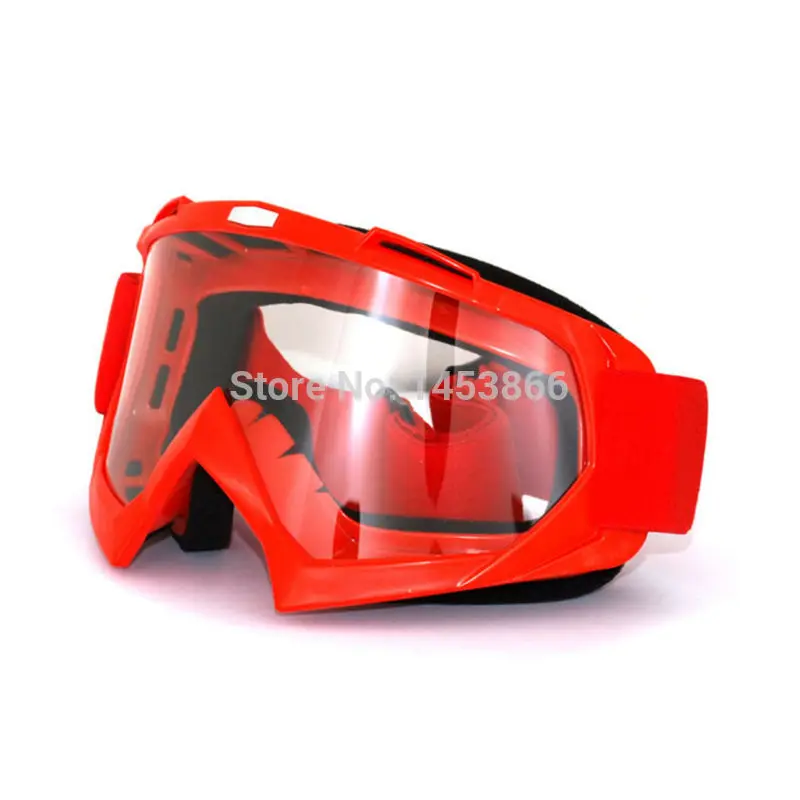 Red transparent Sport racing off road motocross goggles glasses motorcycle dirt bike Clear