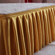 Luxury multi color ice silk table skirt white table cloth wedding table skirting for event party banquet hotel catwalk decor