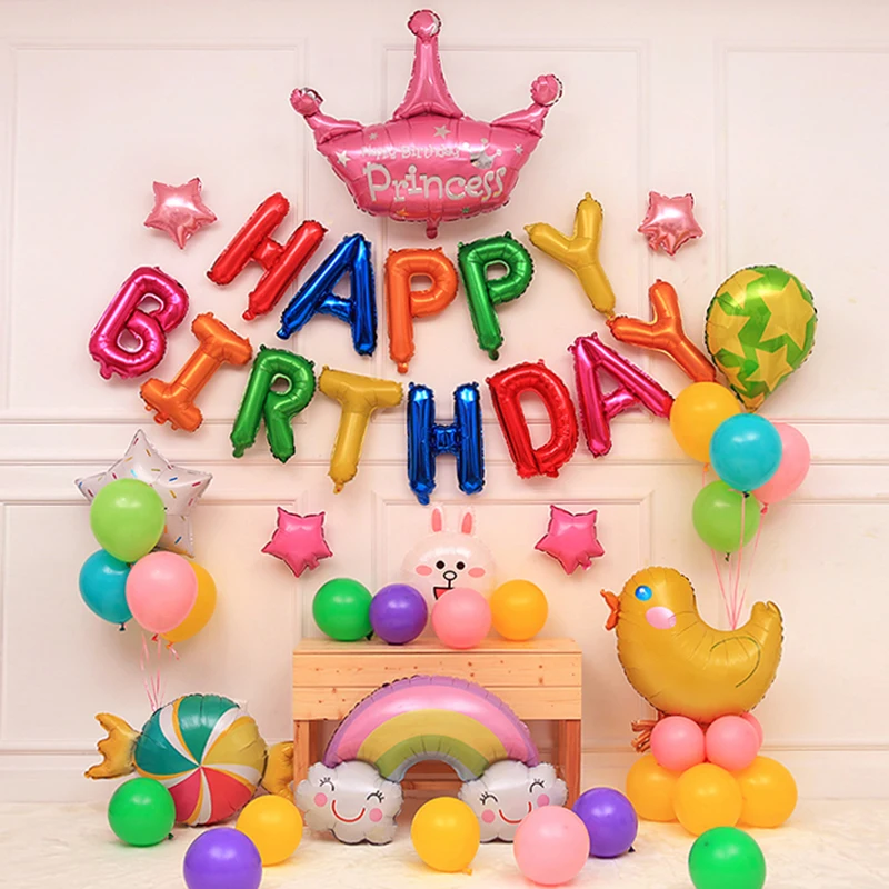16 Happy Birthday Foil Balloons Decorations Kids Adults Birthday