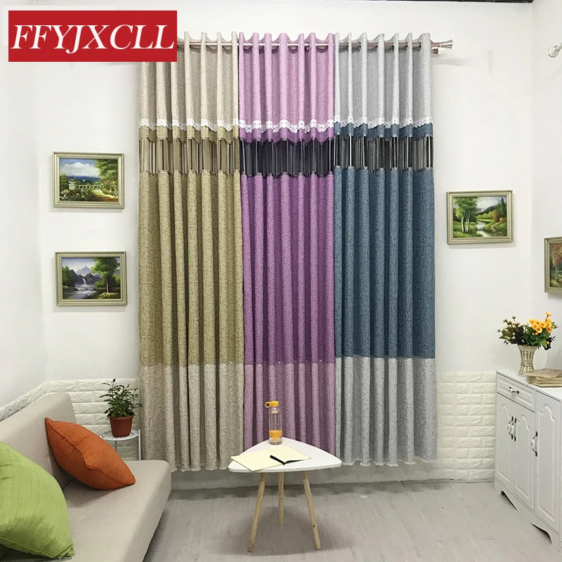 

Custom Made Lace Stitching Openwork Blackout Curtains for Living Room for Bedroom Window Curtains Cloth Jacquard Design Home