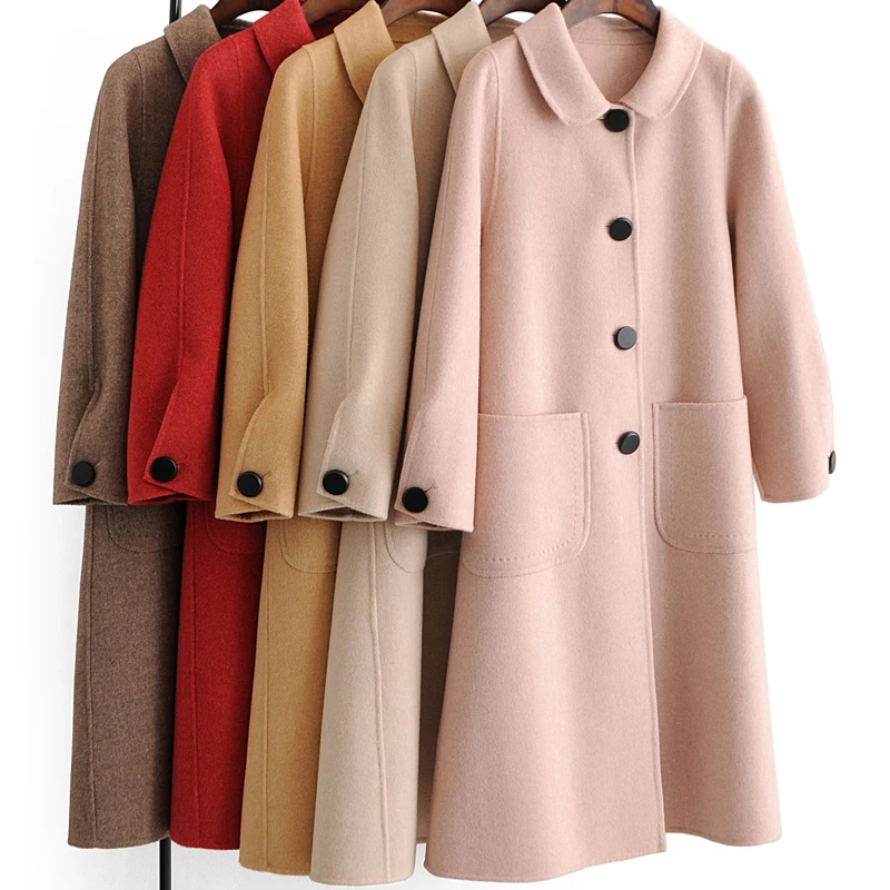 Double Femelle Veste Haute red Color Lâche yellow Long Camel Manteau Col Laine Hiver Femmes Creamy coffee De Nouvelle Pink Qualité D'hiver red face Coréenne Poupée Cachemire dark Ochre White Vestes qXwdzZZB