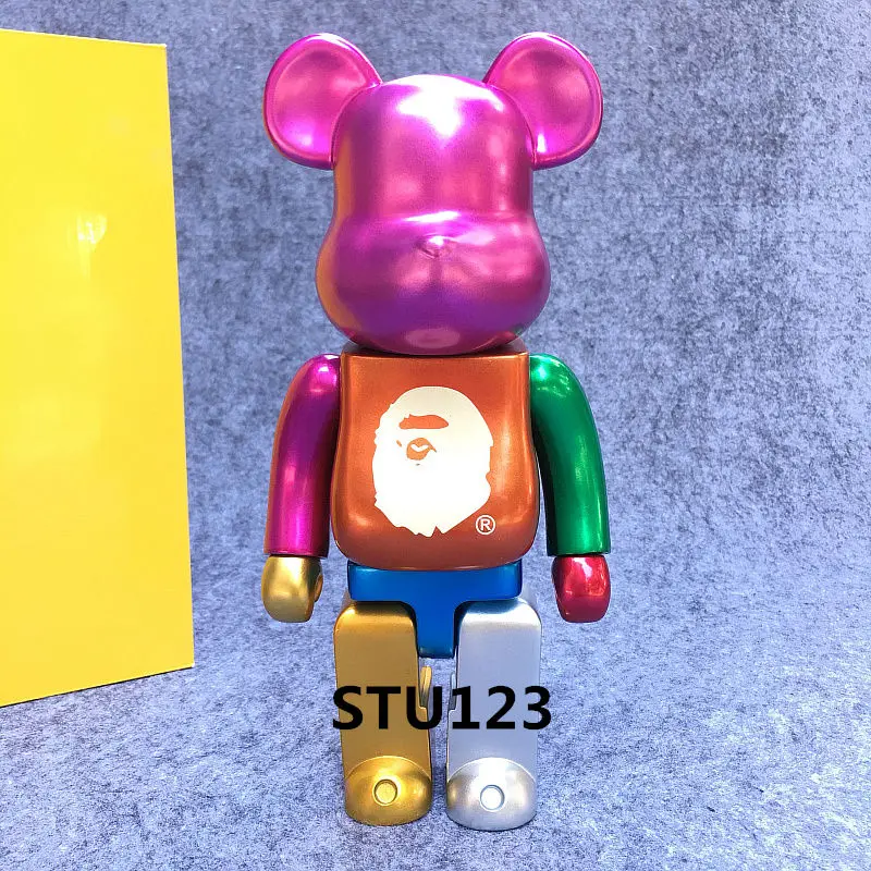 

11 Inches Bearbrick 400% Be@rBrick Gloomy Black Ash BB Color pattern version PVC Model Toy Birthday gift to a friend Box N600
