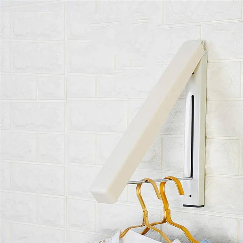 

1pc Single Clothing Rack Mini Wall Mounted Hanging Bathroom Small Retractable Hidden Drying Rack for Bathroom Storage