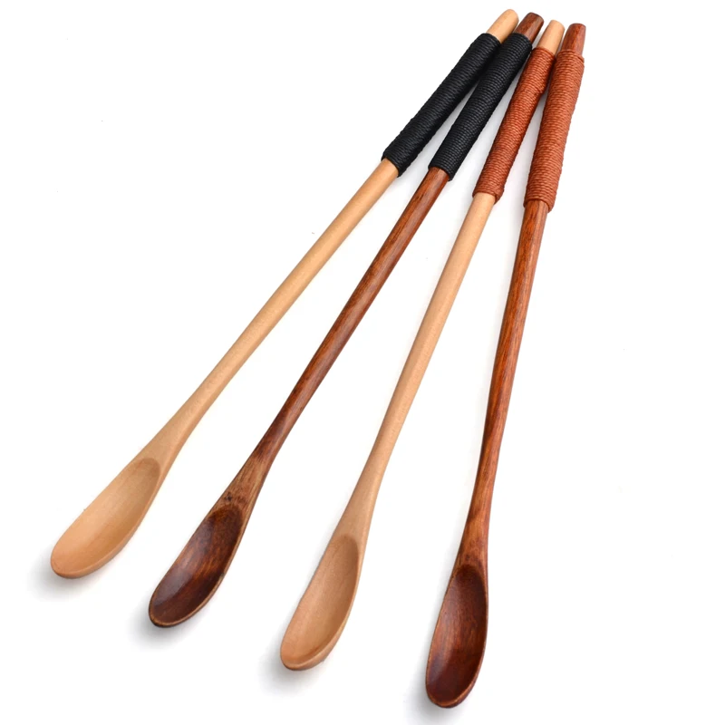 

New Creative Janpanese Style Slim Bamboo Coffee Spoons Non-Slip Honey Coffee Mini Spoons Kitchen Utensil Drinking Accessories