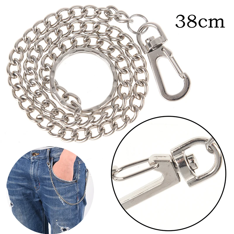 

48/38cm Hip Hop Metal Keychain Men Women Key Wallet Belt Ring Clip Biker Jean Pan Waist Long Chain Punk Jewelry