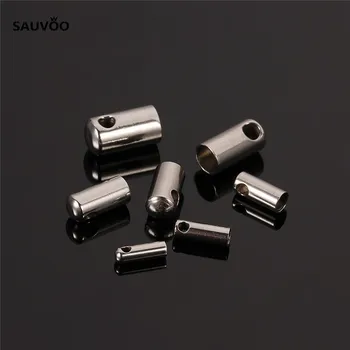 

30pcs/lot Round Stainless Steel Crimp Clasps Cord End Caps Fits for 1.5/2/2.5/3/3.5/4/4.5mm Leather Cord Jewelry Findings F2206