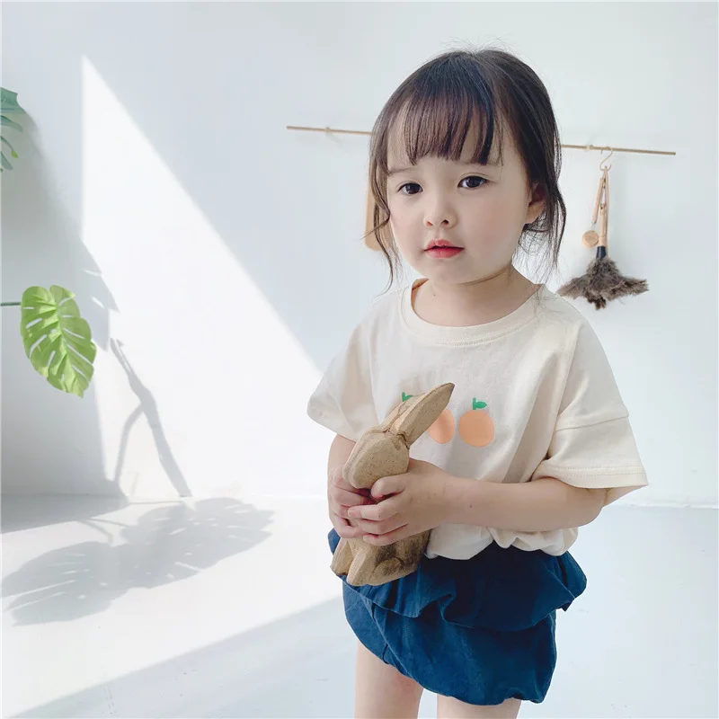 Мягкая хлопковая футболка с короткими рукавами для девочек детские летние футболки для маленьких девочек