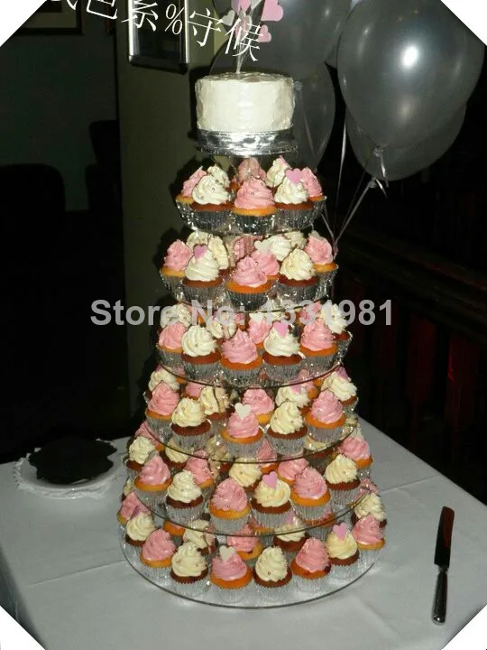 

7 ярусов, кристально прозрачная акриловая круглая подставка для торта, украшение для свадьбы/дня рождения ребенка