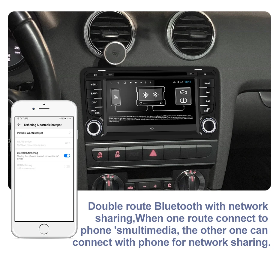 Excellent Isudar H53 2 din Car Radio Multimedia Player Android For Audi/A3/S3 2002-2013 GPS Octa Core 4GB 64GB 1080P Camera DSP USB DVR FM 8