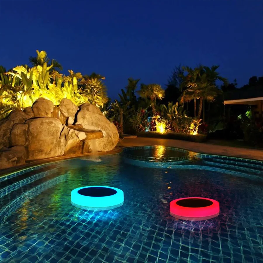 

RGB Solar Swimming Pool LED Lights Outdoor Pool Hotel Fountain Light IP68 Waterproof Solar Floating Lights With Remote Control
