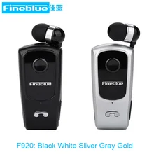 Fineblue f920 retrátil sem fio bluetooth fones de ouvido handsfree fone estéreo clipe microfone chamada telefone portátil