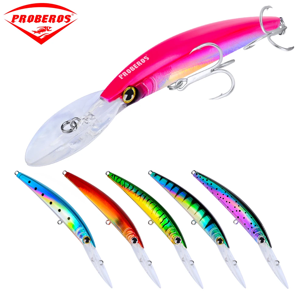 

PRO BEROS Big Minnow Lures 10 color Fishing Bait 2pc-5pc Fishing Tackle 7"-17.78cm/0.963oz-27.31g Fishing lure With 2/0# Hook