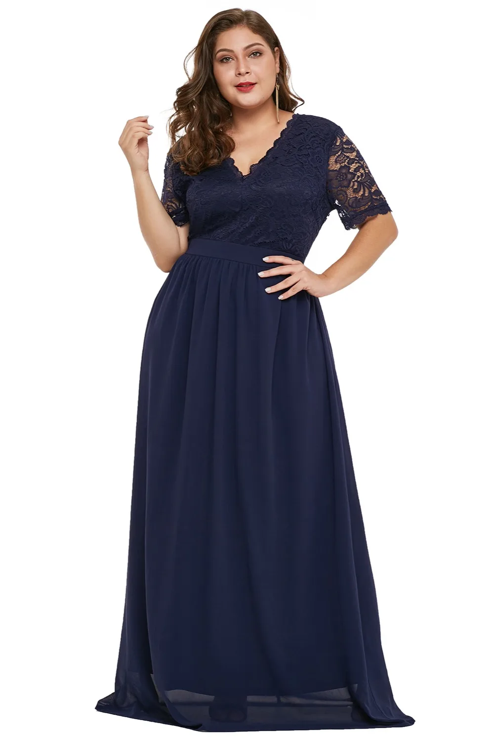 Blue-Plus-Size-Chiffon-Evening-Party-Maxi-Dress-LC610929-5-1