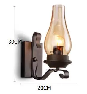 Европейский и американский стиль ретро стильные настенные светильники Ресторан прикроватные украшения Стекло промышленности железа LU809198