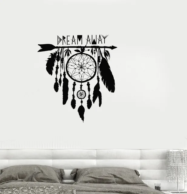 dreamcatcher wall sticker vinyl decal dream catcher amulet feathers