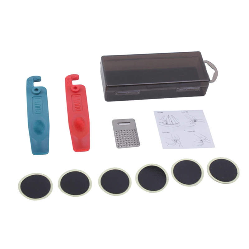 Glue-free Bicycle Tire Patching Repairing Tools Kit Bike Repair Kits Patch Bicycle Motor Bike Tire Tyre Tube ( Random Color )