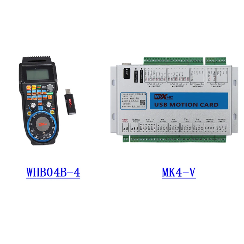 WHB04B-4+ MK4-V XHC 4 оси беспроводной USB MACH3 MPG и 4 оси mach3 управление движением карты для ЧПУ