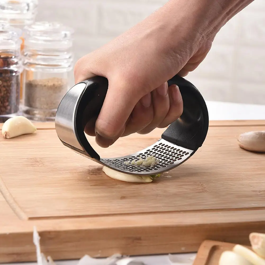 Durable Stainless Steel Garlic Press Set Manual Mincer Chopping Tools Curve Fruit Vegetable Kitchen Gadgets | Дом и сад