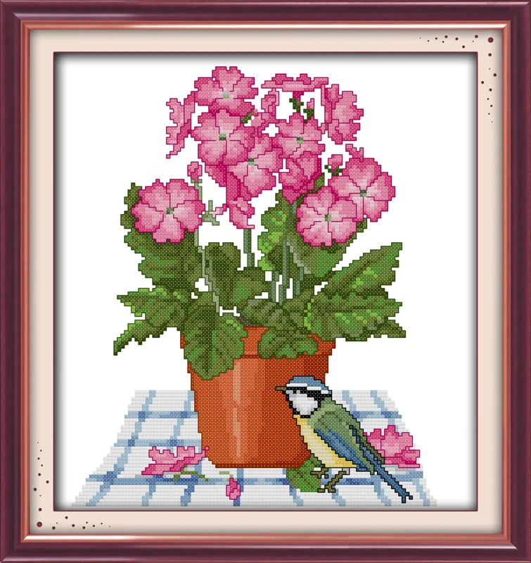 Bloom and fade cross stitch kit flower 18ct 14ct 11ct count printed canvas stitching embroidery DIY handmade needlework | Дом и сад