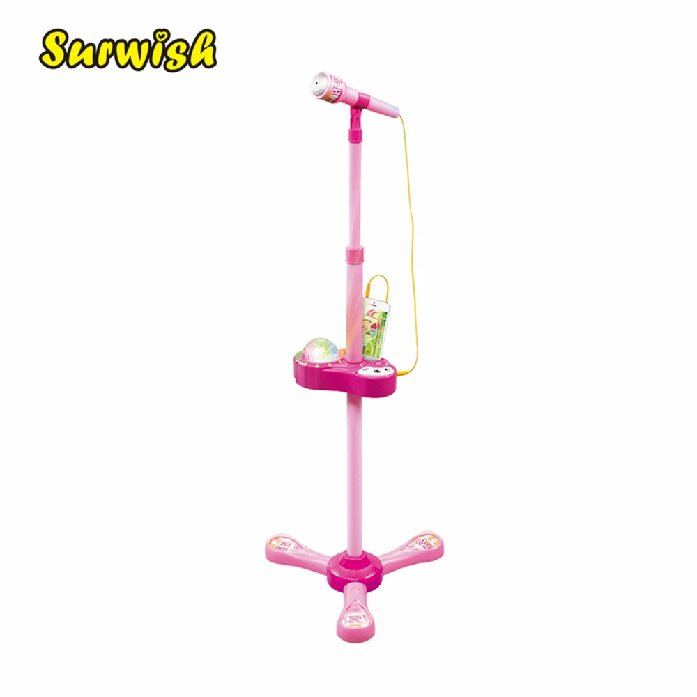 

Kids Karaoke Stand Microphone Adjustable Music Microphone Toy with Light and Touch Function
