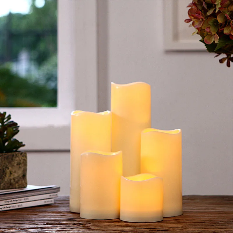 LED Candle Light Cylindrical Flickering Flameless Christmas Lamp 15/13/10/7cm