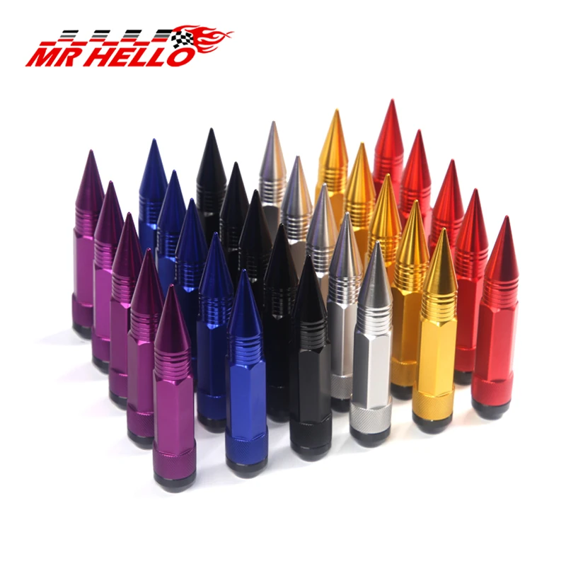 

JDM car Styling Wheel Nuts M12X1.5/M14X1.5 Racing Composite Nut Longer nut Steel Lock Wheel Lug Nut Bolt With Spikes