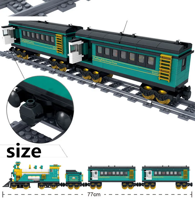 KAZI строительные блоки поезд с треками дизельная электрическая игрушка грузовой поезд на батарейках Развивающие игрушки для детей