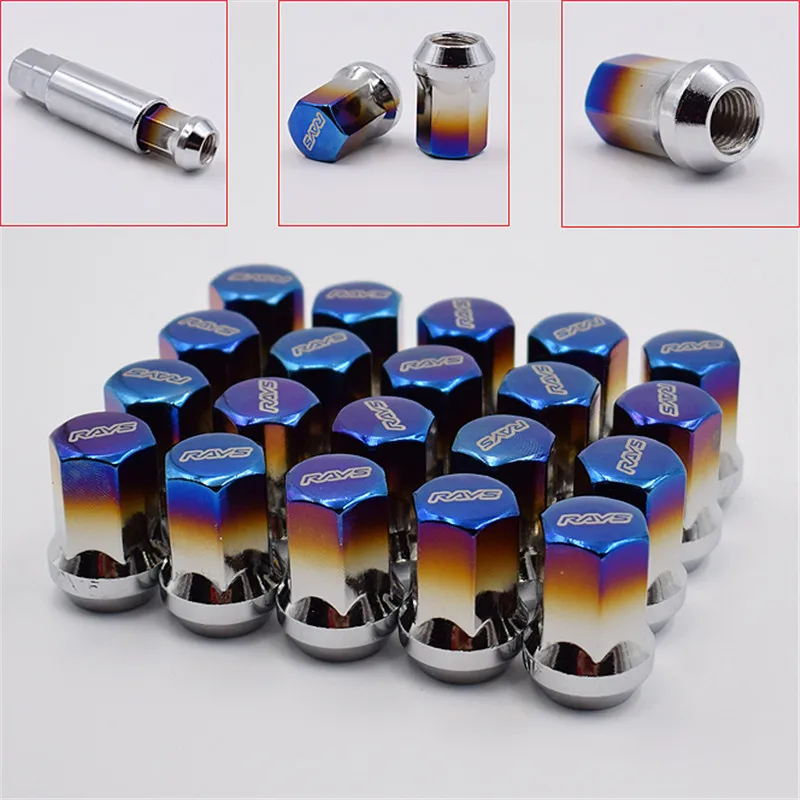 M12x1.5 Stainless Steel Roasted Blue Rays Lug Nuts Wheel Nuts Spline