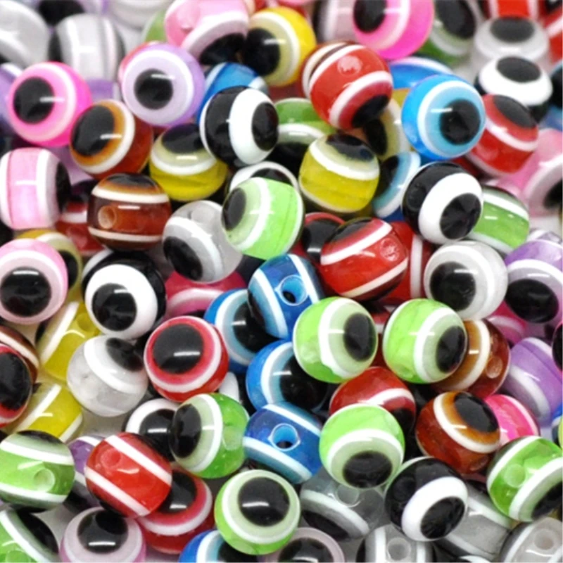 

Doreen Box 500 PCs Mixed at Random Multicolor Eye Stripe Resin Beads 6mm Dia. for Jewelry Making DIY Findings Accessories